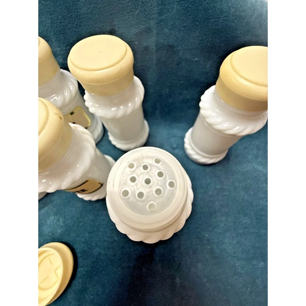 Vintage Milk Glass Spice Jars Set Of 12 With Lids Retro Kitchen Storage